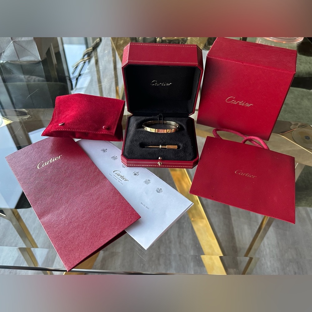 Cartier 18K Yellow Gold LOVE Bracelet 17